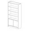 Bookshelf with Bottom 2 door Cupboard 